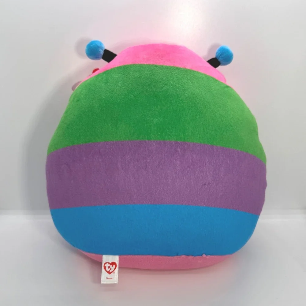 Ty Squishy Beanies Nessa Caterpillar Multi Color Plush Stuffed Animal 8 inch NWT
